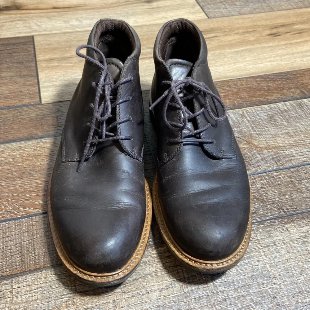 Ecco Coffee Brown Leather Chukka Boots Size EU 40